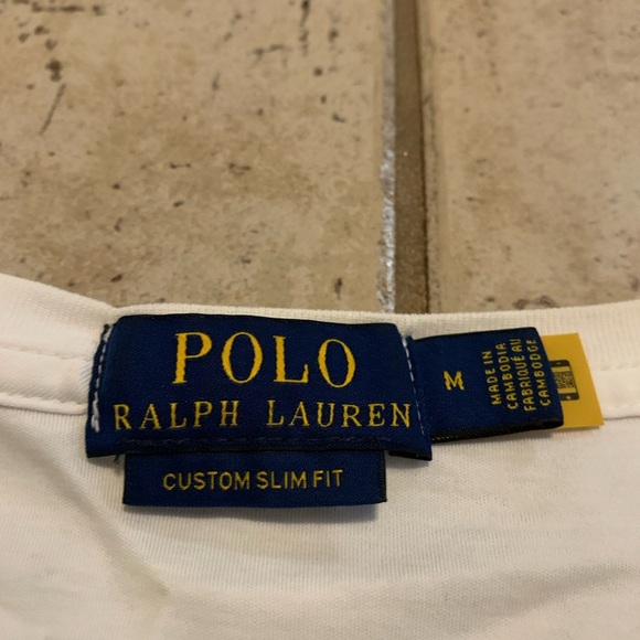 Polo Ralph Lauren White Custom Slim Fit T-Shirt Size - Picture 2 of 7